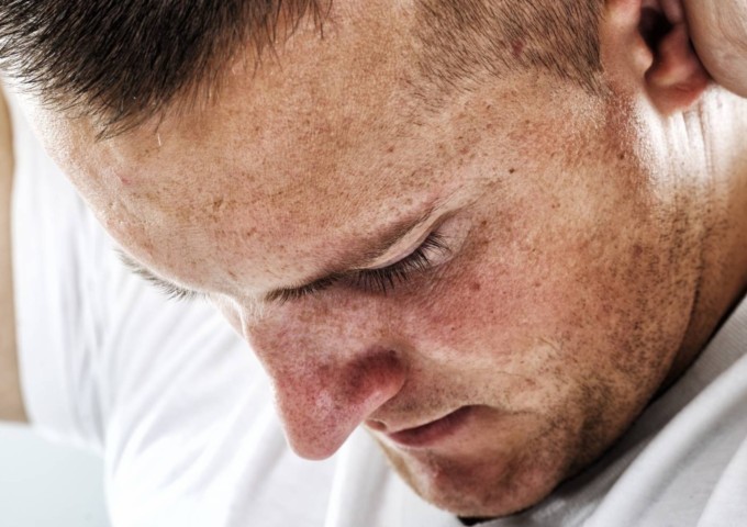 Man looking stressed