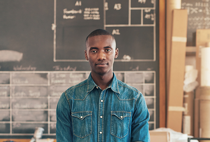 Man looking at camera