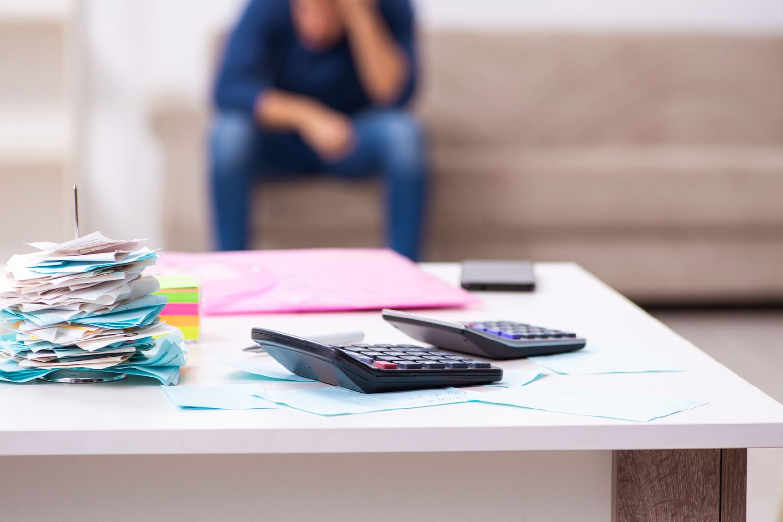 Man suffering financial anxiety and stress